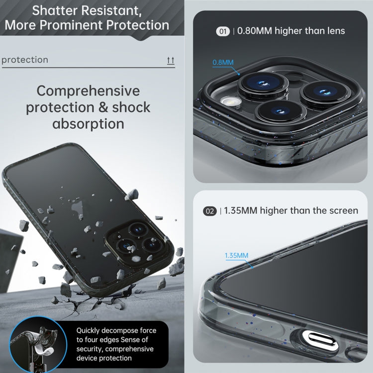 For iPhone 14 Pro Rock Crystal Armor PC Shockproof TPU Phone Case(Transparent Black) - HoMEdemic™ 