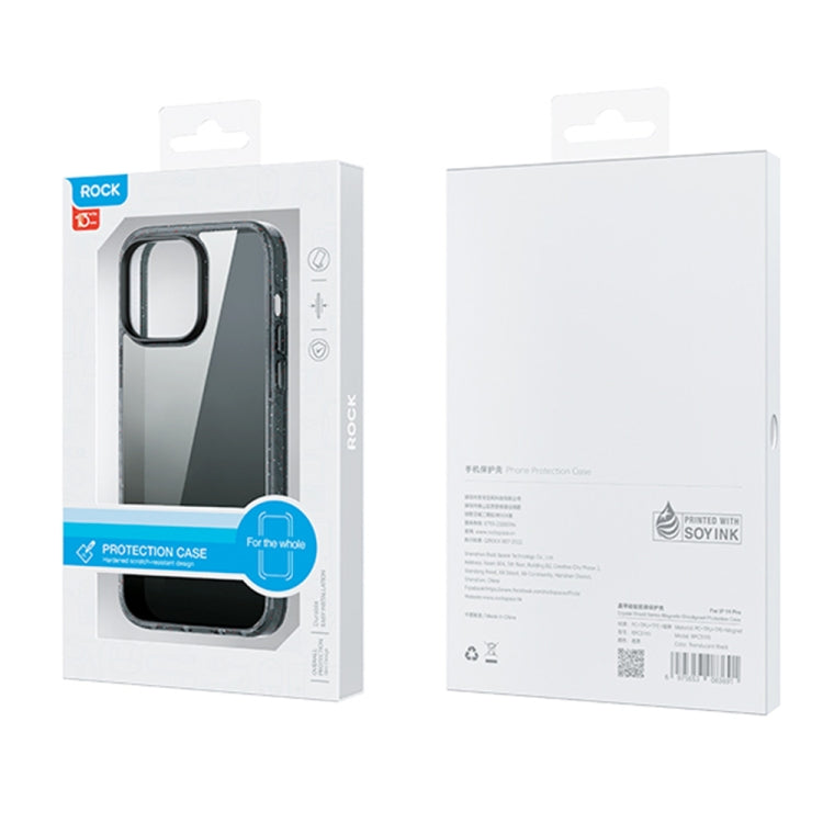 For iPhone 14 Pro Rock Crystal Armor PC Shockproof TPU Phone Case(Transparent Black) - HoMEdemic™ 