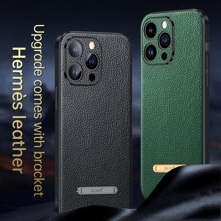 For iPhone 14 Pro SULADA Famous Artisan Series Litchi Leather PC + TPU Phone Case(Red) - HoMEdemic™ 