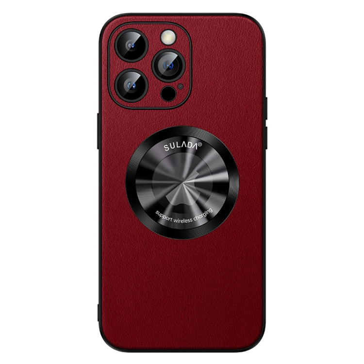 For iPhone 14 Pro SULADA Microfiber Leather MagSafe Magnetic Phone Case(Red) - HoMEdemic™ 
