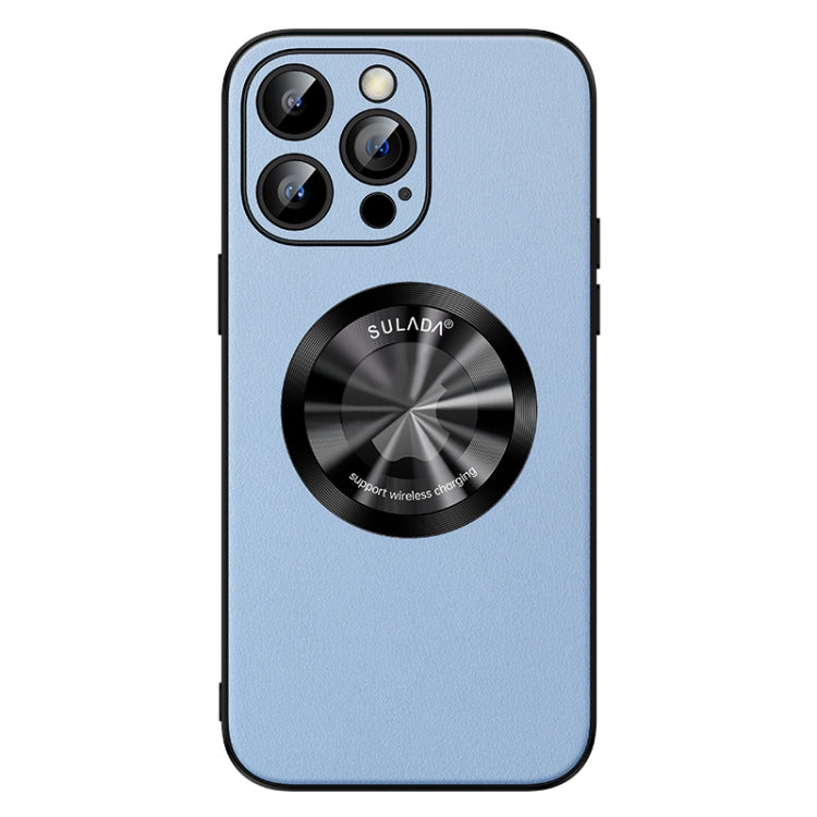 For iPhone 14 Pro SULADA Microfiber Leather MagSafe Magnetic Phone Case(Sierra Blue) - HoMEdemic™ 