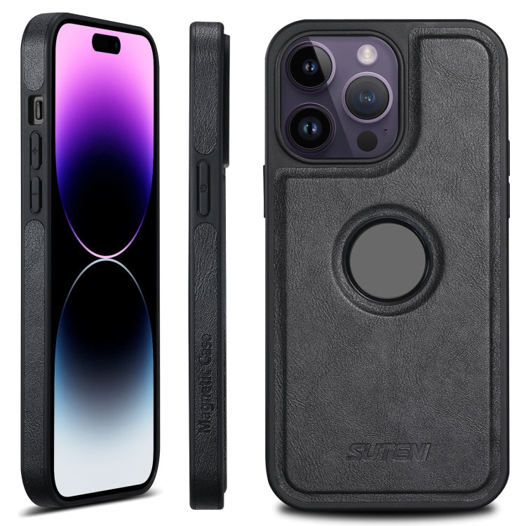 For iPhone 14 Pro Suteni G1 Magsafe Leather Back Phone Case(Black) - HoMEdemic™ 