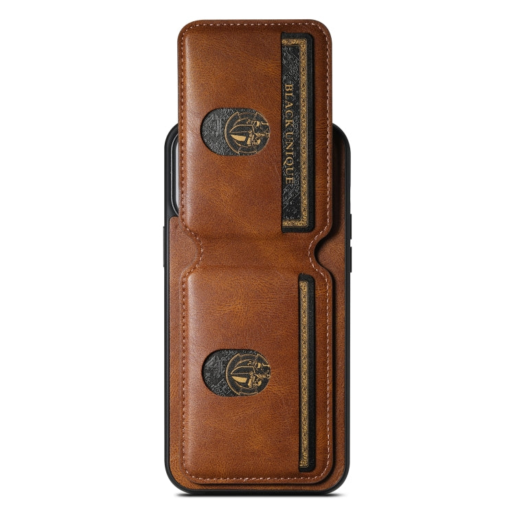 For iPhone 14 Pro Suteni H02 Leather Wallet Stand Back Phone Case(Brown) - HoMEdemic™ 
