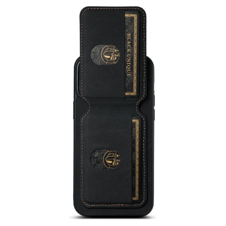 For iPhone 14 Pro Suteni H02 Litchi Leather Card Wallet Stand Back Phone Case(Black) - HoMEdemic™ 