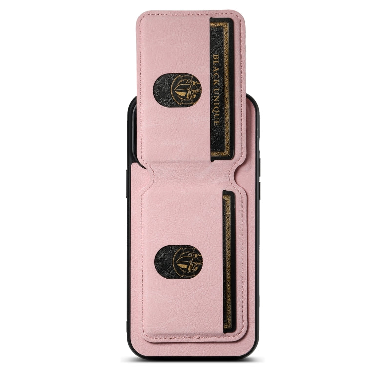 For iPhone 14 Pro Suteni H02 Litchi Leather Card Wallet Stand Back Phone Case(Pink) - HoMEdemic™ 