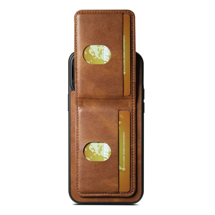 For iPhone 14 Pro Suteni H03 Oil Wax Leather Wallet Stand Back Phone Case(Brown) - HoMEdemic™ 