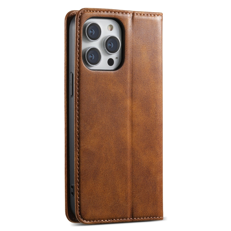 For iPhone 14 Pro Suteni J02 Oil Wax Wallet Leather Phone Case(Brown) - HoMEdemic™ 