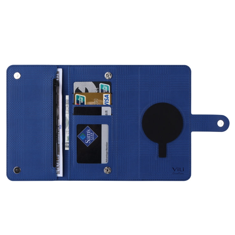 For iPhone 14 Pro ViLi GHB Series MagSafe Magnetic Zipper Leather Phone Case(Blue) - HoMEdemic™ 