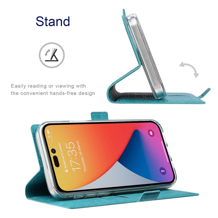 For iPhone 14 Pro ViLi K Series Dual-side Buckle Magsafe Leather Phone Case(Blue) - HoMEdemic™ 