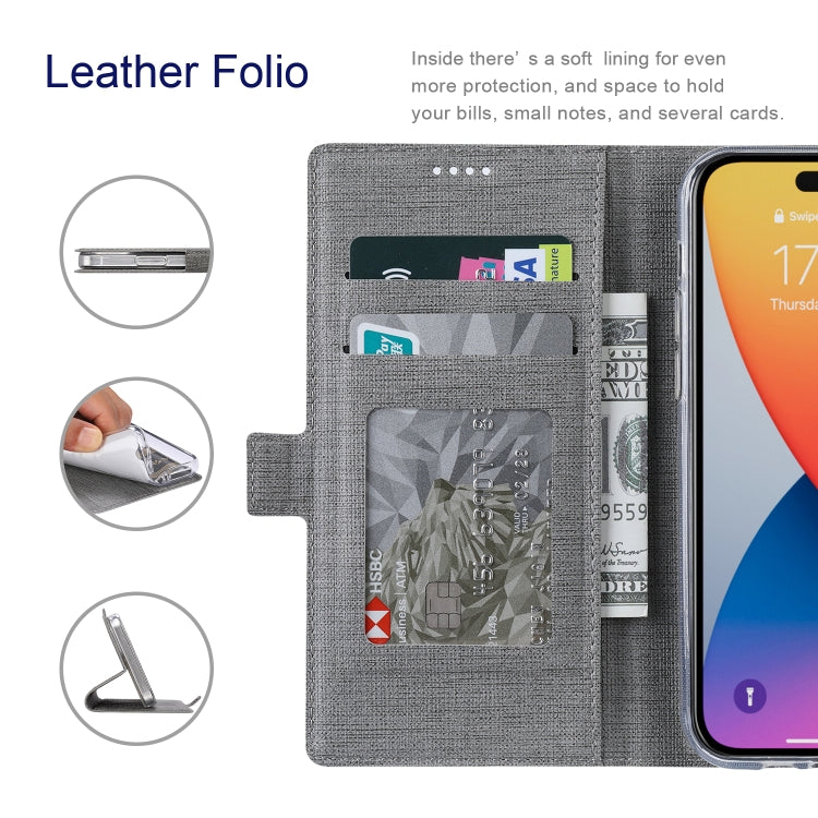 For iPhone 14 Pro ViLi K Series Dual-side Buckle Magsafe Leather Phone Case(Grey) - HoMEdemic™ 