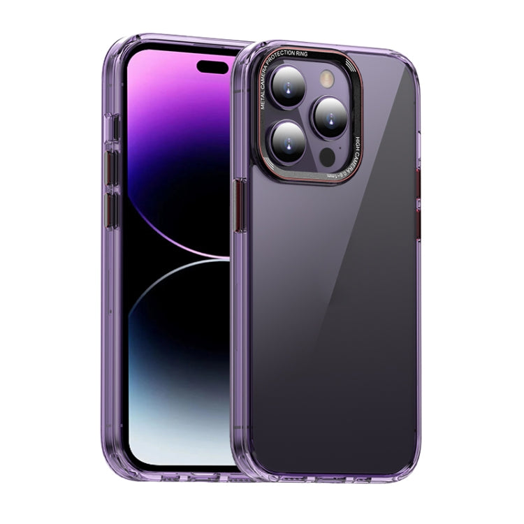 For iPhone 14 Pro iPAKY MG Series Transparent PC Phone Case(Transparent Purple) - HoMEdemic™ 