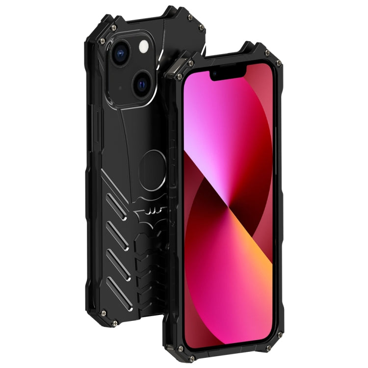 For iPhone 14 R-JUST Batman Metal Mobile Phone Protective Case (Black) - HoMEdemic™ 