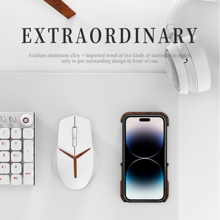 For iPhone 14 R-JUST Ironwood Generation Metal + Wood Phone Case - HoMEdemic™ 