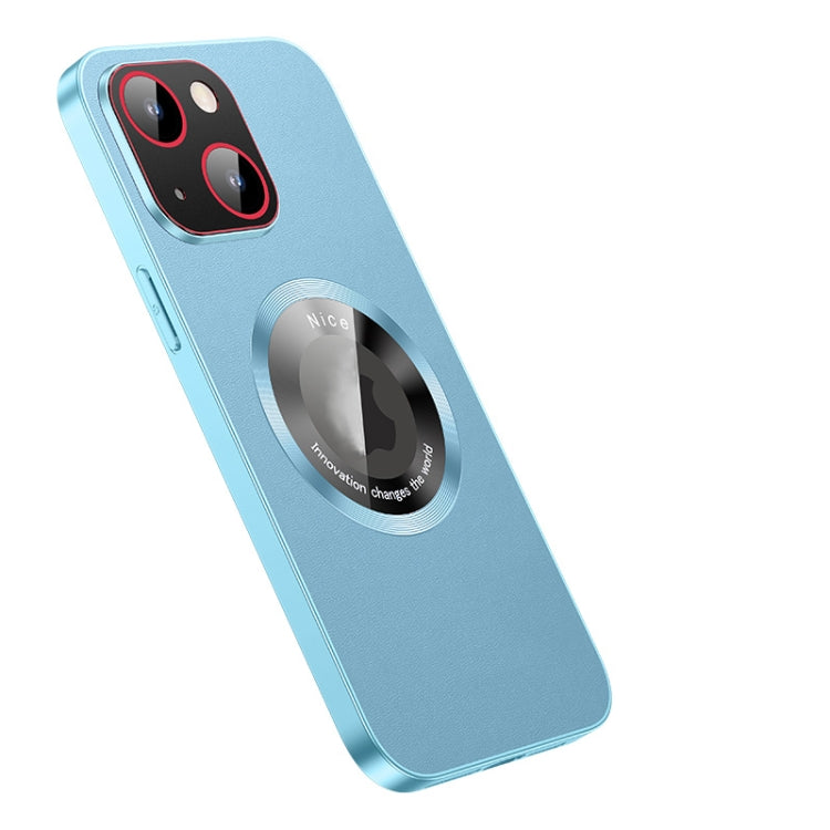 For iPhone 14 R-JUST RH05 Magnetic Leather Metal Phone Case(Blue) - HoMEdemic™ 