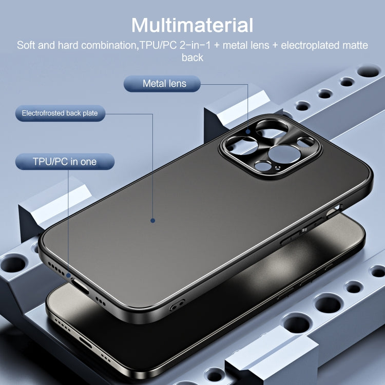 For iPhone 14 R-JUST RJ-61 Electroplating Frosted TPU + PC Phone Case with Holder(Grey) - HoMEdemic™ 