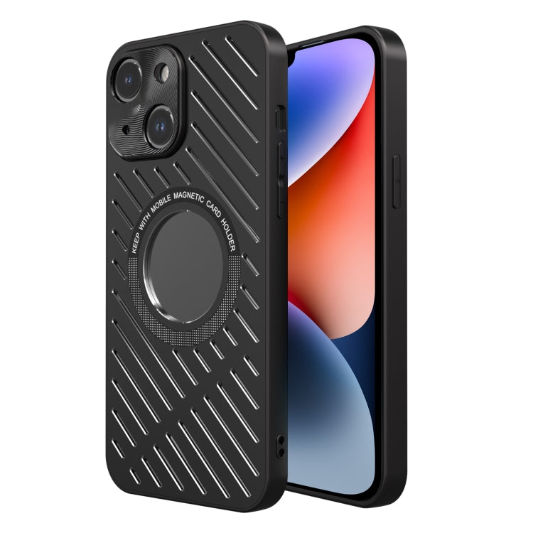 For iPhone 14 R-JUST RJ57 CD Pattern MagSafe Cooling Phone Case(Black) - HoMEdemic™ 