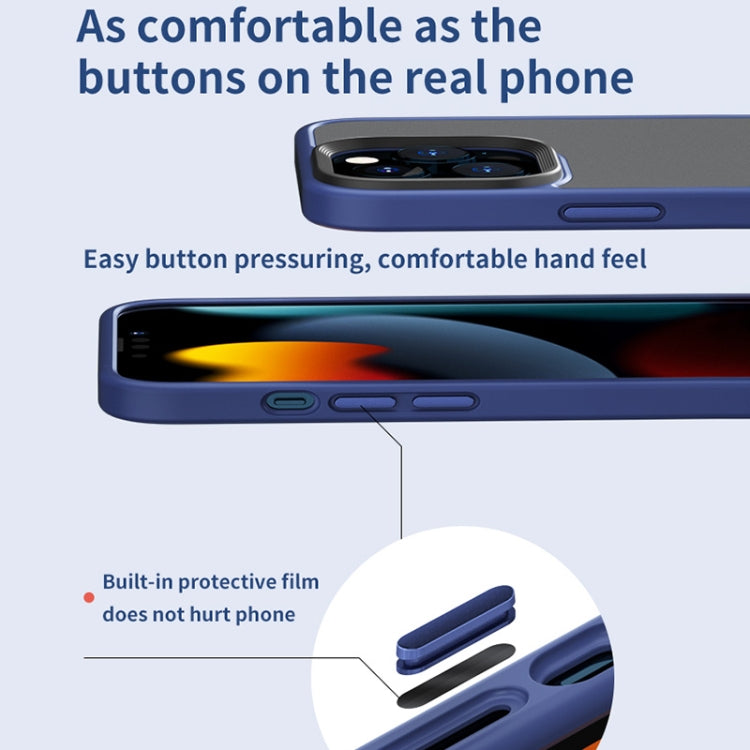 For iPhone 14 ROCK Guard Skin-feel Phone Case(Blue) - HoMEdemic™ 
