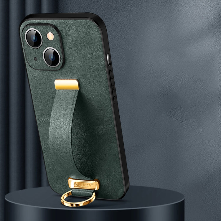 For iPhone 14 SULADA Cool Series PC + Leather Texture Skin Feel Phone Case(Green) - HoMEdemic™ 