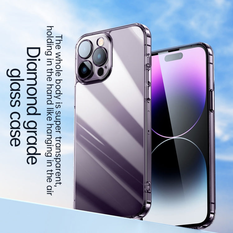 For iPhone 14 SULADA Crystal Steel Series TPU Transparent Phone Case(Blue) - HoMEdemic™ 