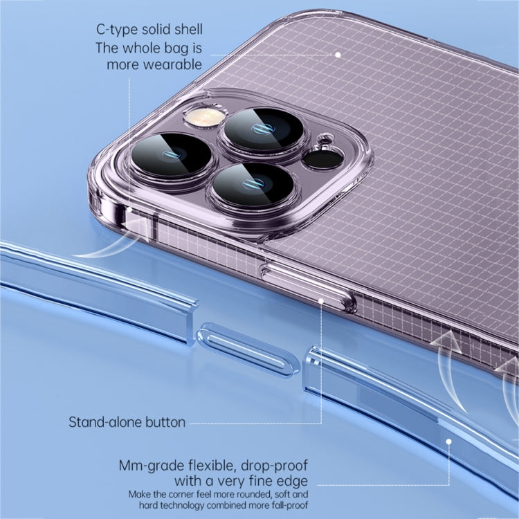 For iPhone 14 SULADA Crystal Steel Series TPU Transparent Phone Case(Blue) - HoMEdemic™ 