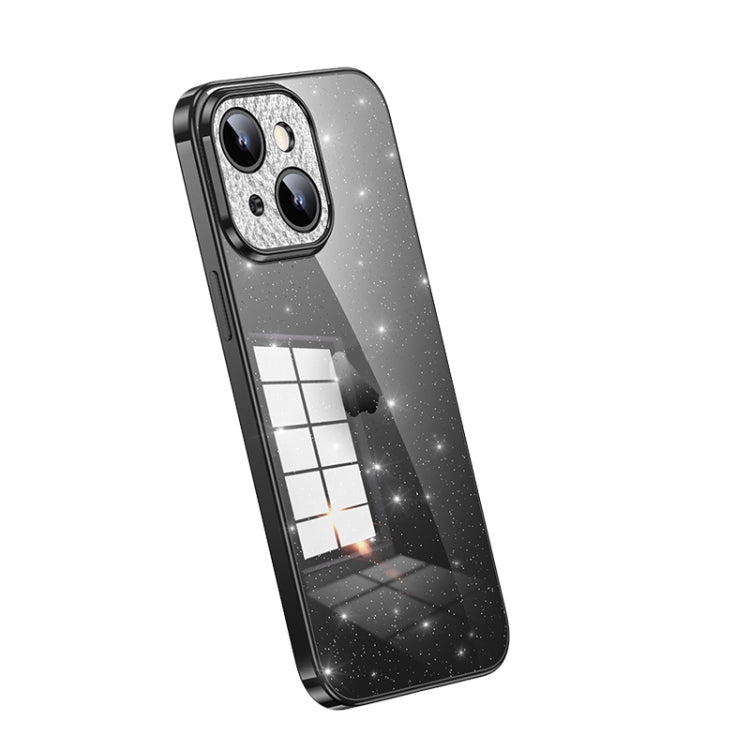For iPhone 14 SULADA Electroplated Transparent Glittery TPU Phone Case(Black) - HoMEdemic™ 