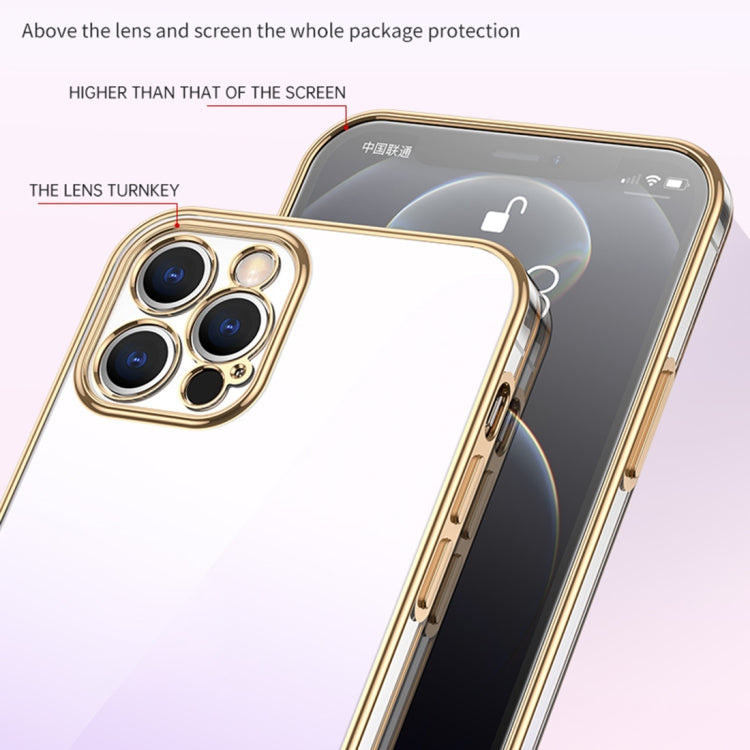 For iPhone 14 SULADA Iridescence Series Plating Transparent Gradient Phone Case(Gold) - HoMEdemic™ 