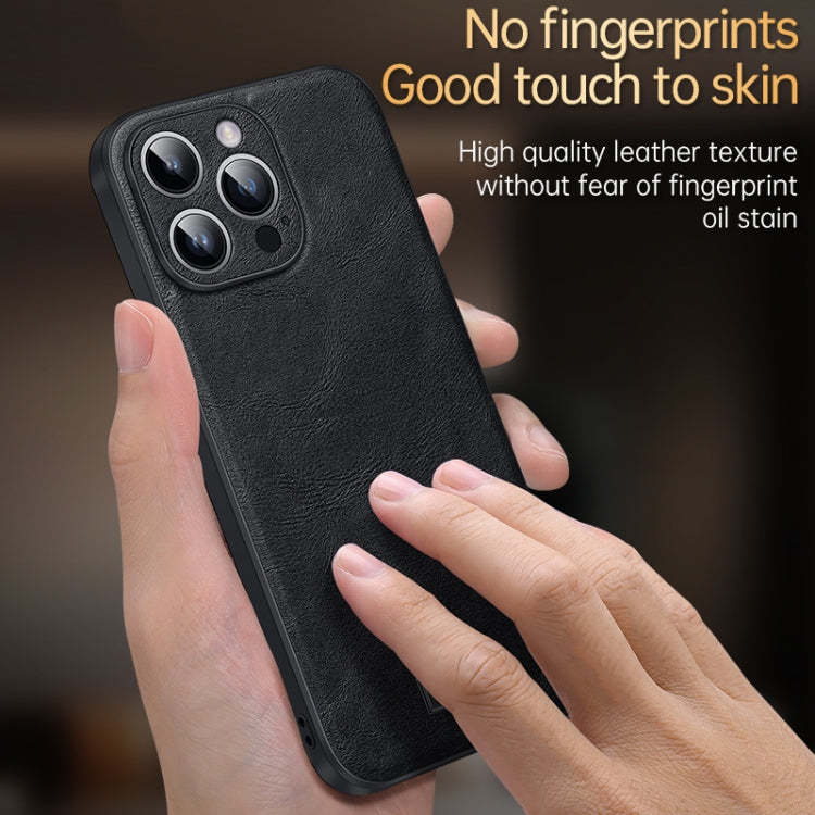 For iPhone 14 SULADA Shockproof TPU + Handmade Leather Phone Case(Orange) - HoMEdemic™ 