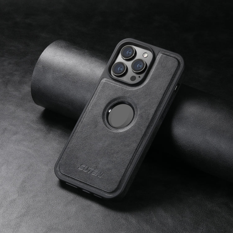 For iPhone 14 Suteni G1 Magsafe Leather Back Phone Case(Black) - HoMEdemic™ 