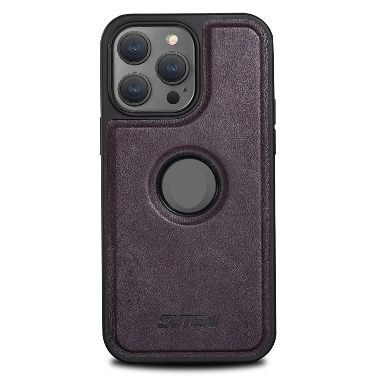 For iPhone 14 Suteni G1 Magsafe Leather Back Phone Case(Purple) - HoMEdemic™ 
