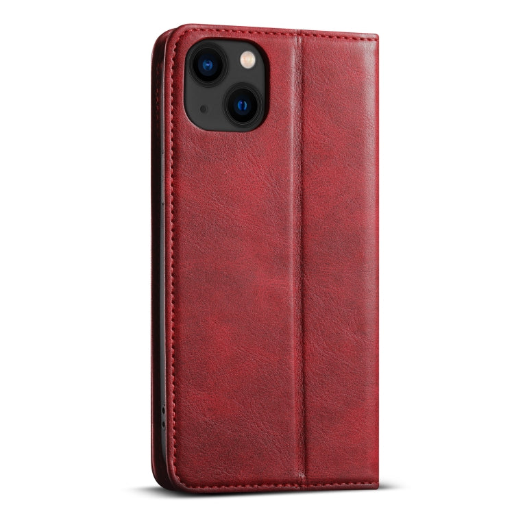 For iPhone 14 Suteni J02 Oil Wax Wallet Leather Phone Case(Red) - HoMEdemic™ 