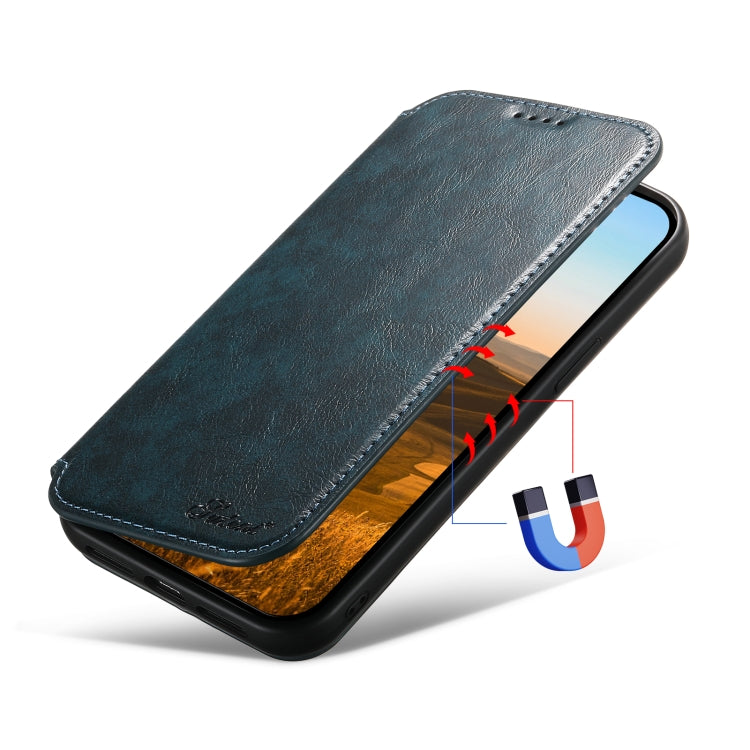 For iPhone 14 Suteni J05 Leather Magnetic Magsafe Phone Case(Blue) - HoMEdemic™ 