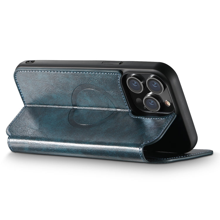 For iPhone 14 Suteni J05 Leather Magnetic Magsafe Phone Case(Blue) - HoMEdemic™ 