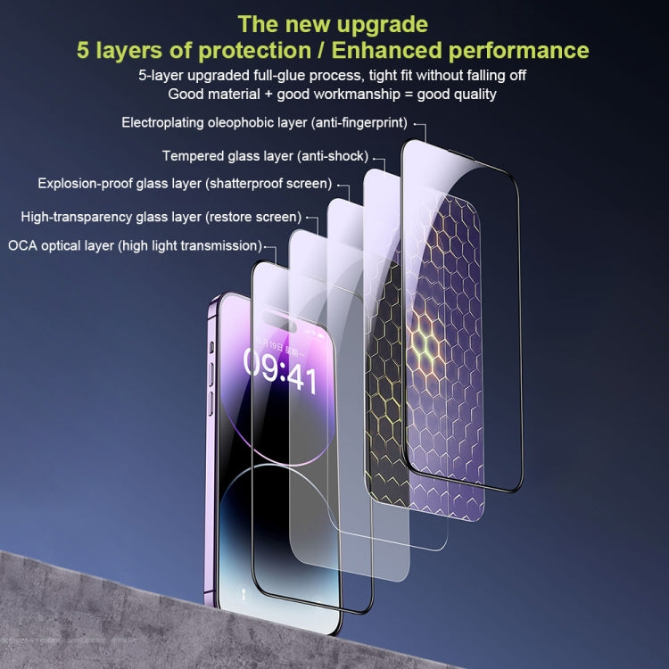 For iPhone 14 WK WTP-066 King Kong Vacha 9D Curved HD Tempered Glass Film(Black) - HoMEdemic™ 