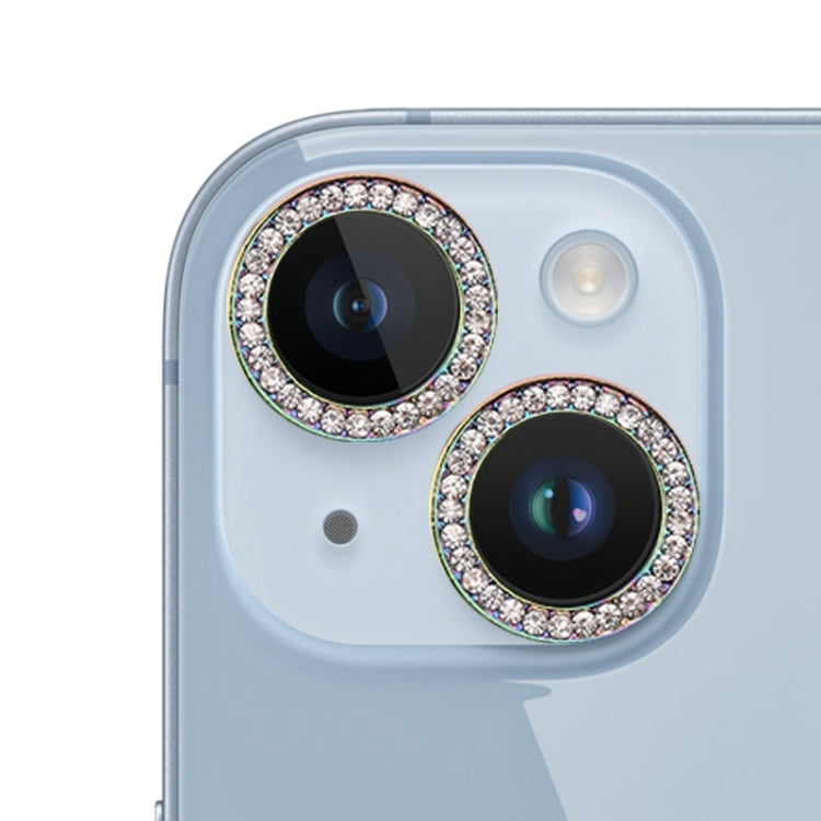 For iPhone 15 / 15 Plus 9H Point Drill Camera Lens Protector Ring(Colorful) - HoMEdemic™ 