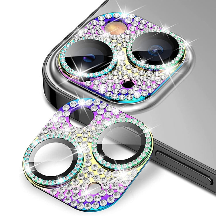 For iPhone 15 / 15 Plus ENKAY Hat-Prince Blink Diamond Camera Lens Aluminium Alloy + Tempered Glass Full Coverage Protector(Colorful) - HoMEdemic™ 