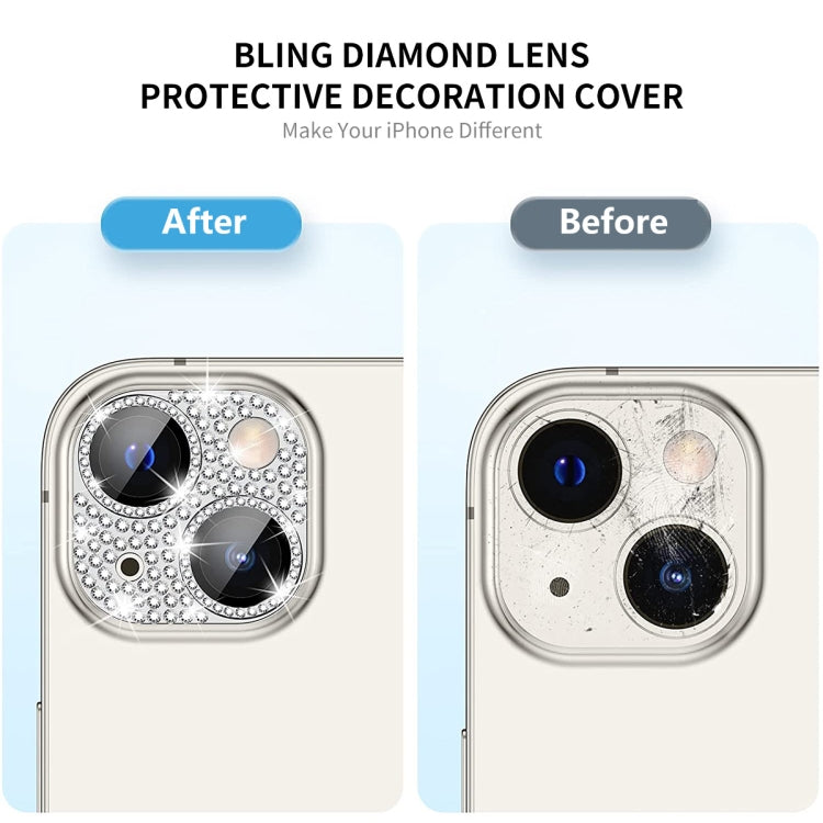 For iPhone 15 / 15 Plus ENKAY Hat-Prince Blink Diamond Camera Lens Aluminium Alloy + Tempered Glass Full Coverage Protector(Colorful) - HoMEdemic™ 