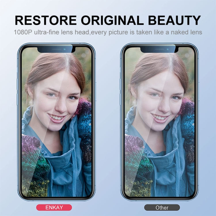 For iPhone 15 / 15 Plus ENKAY Hat-Prince Glitter Rear Lens Aluminium Alloy Tempered Glass Film(Pink) - HoMEdemic™ 