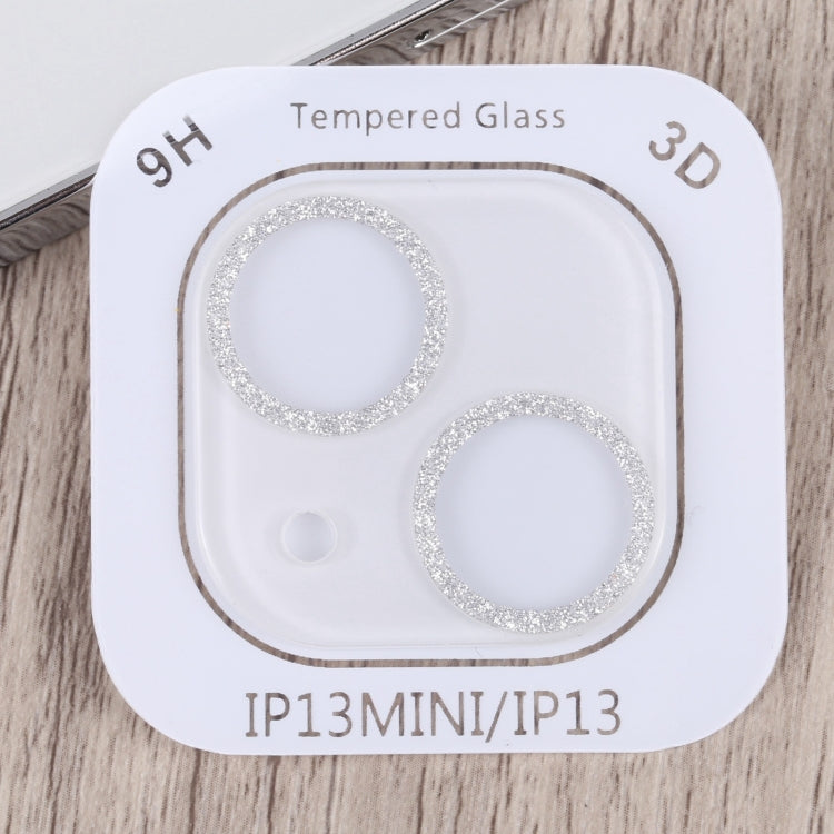 For iPhone 15 / 15 Plus Glitter Ring Tempered Glass Camera Lens Film(Silver) - HoMEdemic™ 