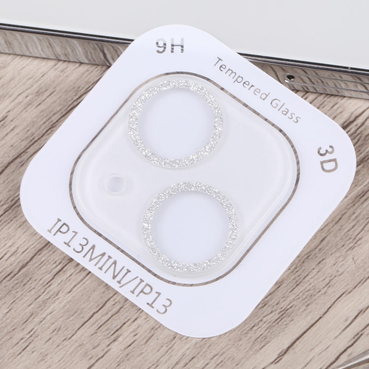 For iPhone 15 / 15 Plus Glitter Ring Tempered Glass Camera Lens Film(Silver) - HoMEdemic™ 