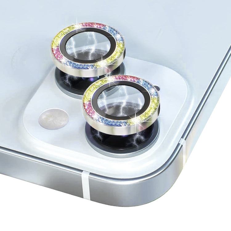 For iPhone 15 / 15 Plus NORTHJO Camera Lens Protector Tempered Glass Bling Glitter Metal Ring Film(Colorful) - HoMEdemic™ 
