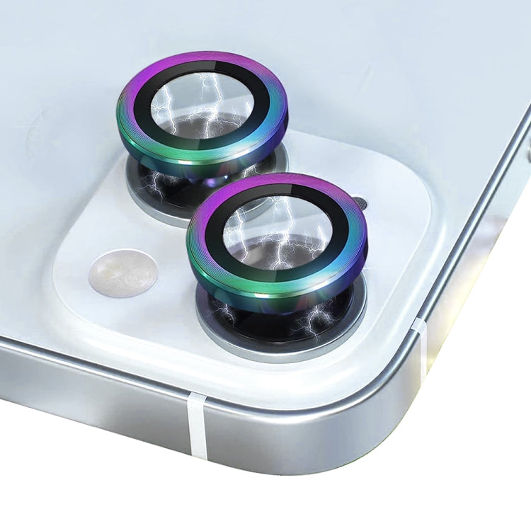 For iPhone 15 / 15 Plus NORTHJO Camera Lens Protector Tempered Glass CD Vein Metal Ring Film(Colorful) - HoMEdemic™ 