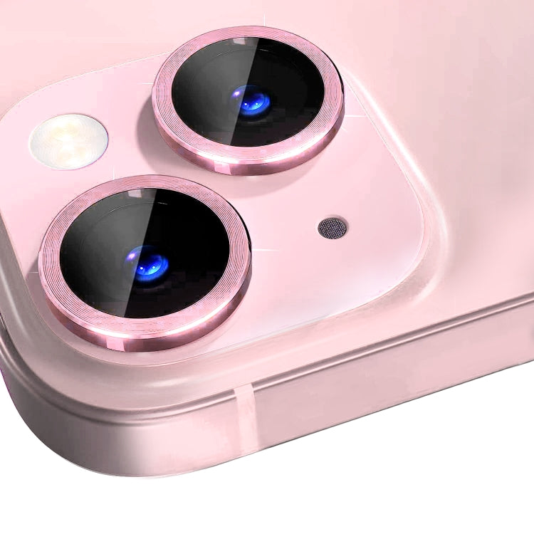 For iPhone 15 / 15 Plus NORTHJO Camera Lens Protector Tempered Glass CD Vein Metal Ring Film(Pink) - HoMEdemic™ 