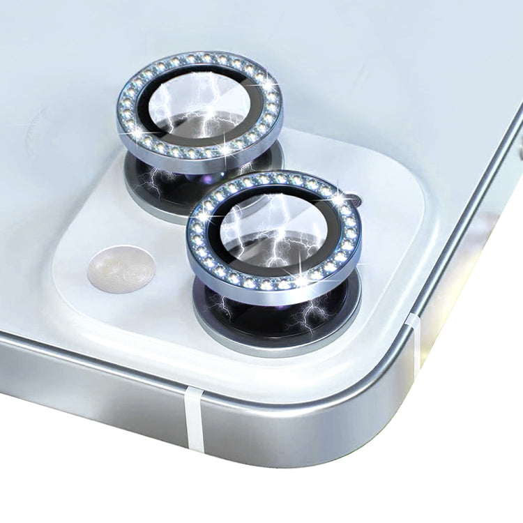For iPhone 15 / 15 Plus NORTHJO Camera Lens Protector Tempered Glass Metal Rhinestone Ring Film(Blue) - HoMEdemic™ 