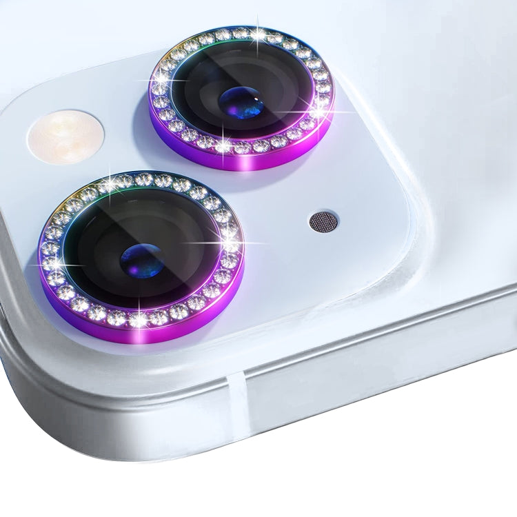 For iPhone 15 / 15 Plus NORTHJO Camera Lens Protector Tempered Glass Metal Rhinestone Ring Film(Colorful) - HoMEdemic™ 