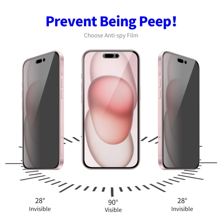 For iPhone 15 2pcs ENKAY Hat-Prince 28° Anti-peeping Tempered Glass Protector Full Screen Film - HoMEdemic™ 