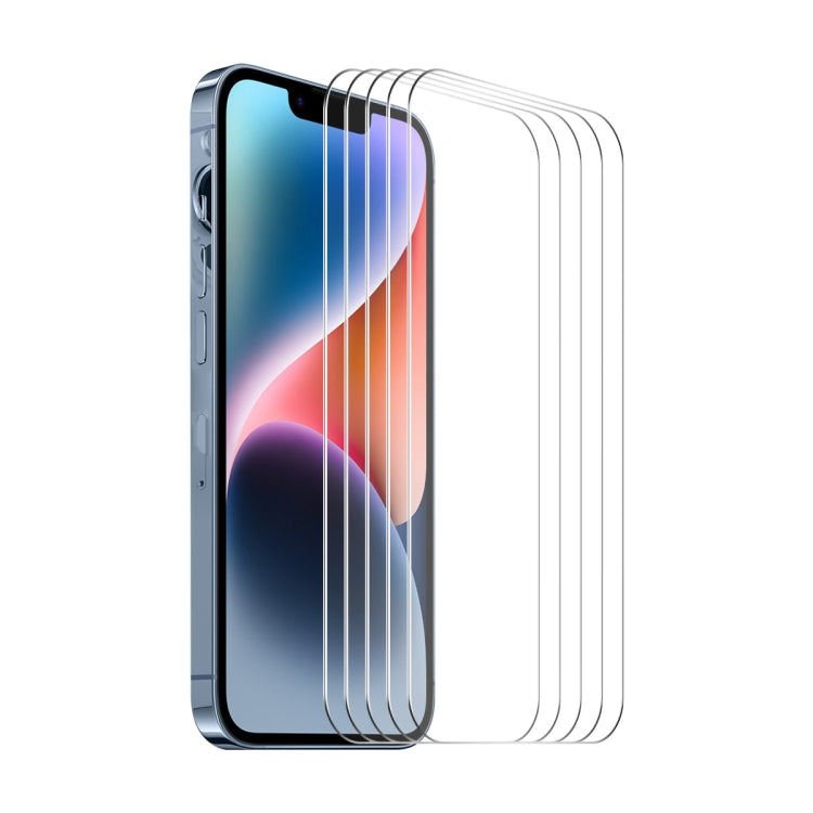 For iPhone 15 5pcs ENKAY 0.26mm 9H 2.5D High Aluminum-silicon Tempered Glass Film - HoMEdemic™ 