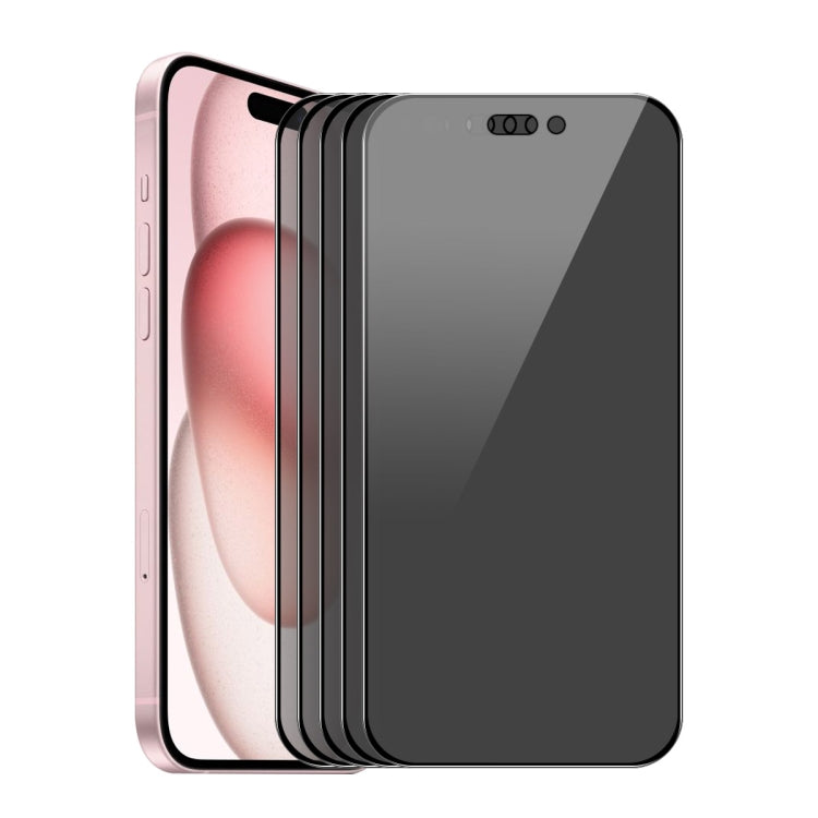 For iPhone 15 5pcs ENKAY Hat-Prince 28° Anti-peeping Tempered Glass Protector Full Screen Film - HoMEdemic™ 