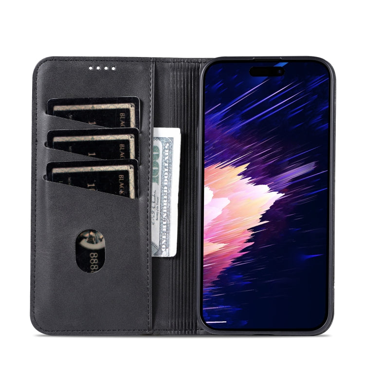 For iPhone 15 AZNS Magnetic Calf Texture Leather Phone Case(Black) - HoMEdemic™ 
