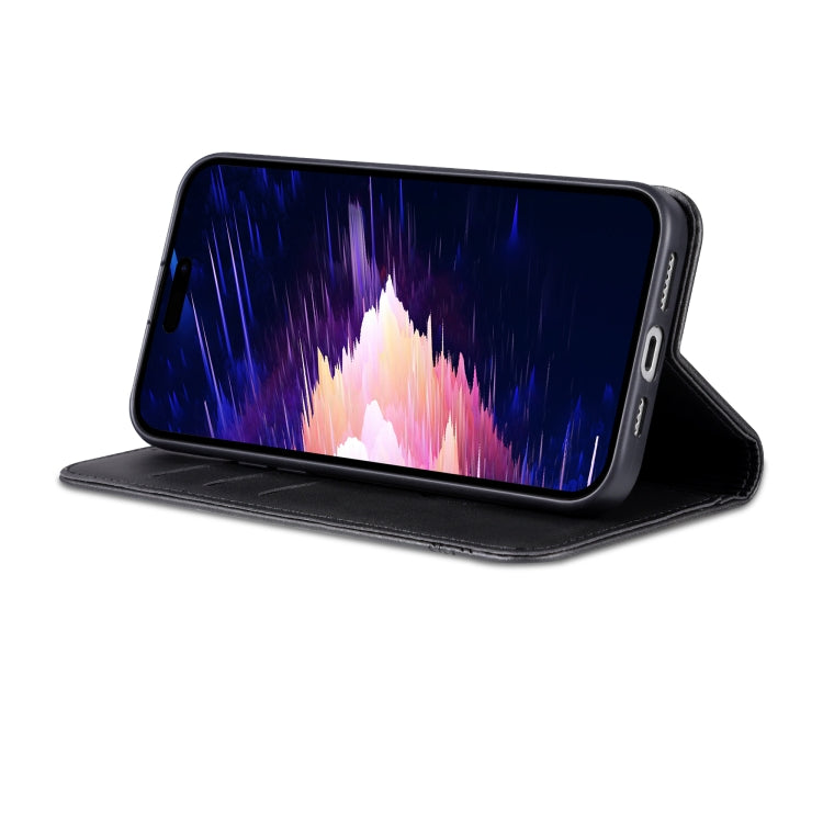 For iPhone 15 AZNS Magnetic Calf Texture Leather Phone Case(Black) - HoMEdemic™ 