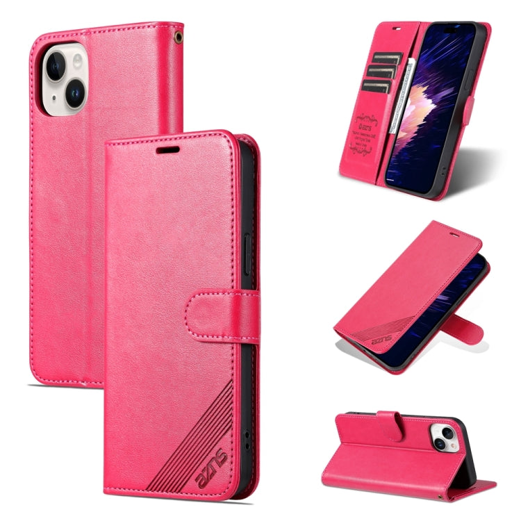 For iPhone 15 AZNS Sheepskin Texture Flip Leather Phone Case(Red) - HoMEdemic™ 